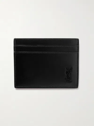 Saint Laurent Logo Leather Cardholder Wallets And Card Holders Black