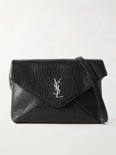 Saint Laurent Mini Cassandra Messenger Envelope Bag In Black