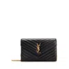 Saint Laurent Cassandre Matelass Hain Wallet In Black