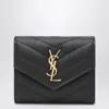 Saint Laurent Tri-fold Cassandre Wallet Black In Black