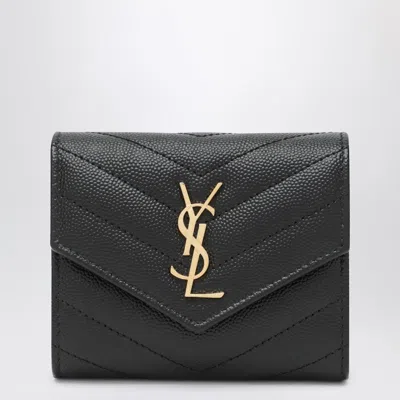 Saint Laurent Cassandre Matelassé Black Tri-fold Wallet