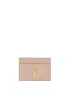 Saint Laurent `cassandre Matelassé` Card Case In Sand