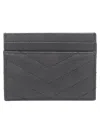 Saint Laurent Cassandre Matelassè Card Holder In Black