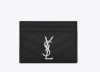 Saint Laurent Cassandre Leather Cardholder In Black