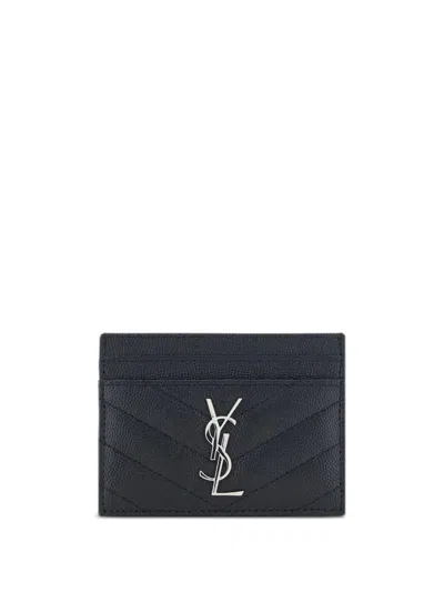 Saint Laurent "cassandre Matelassé" Cards Holder In Black
