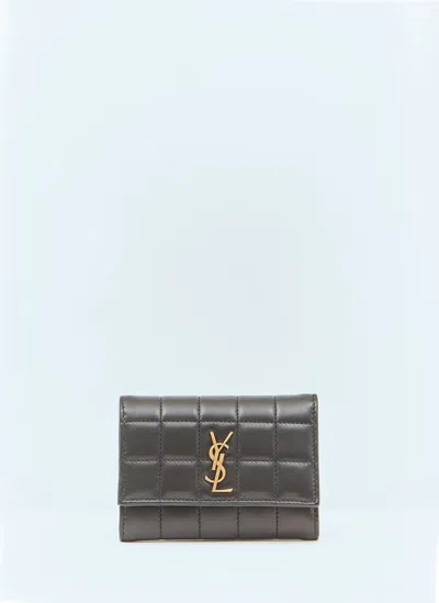 Saint Laurent Cassandre Matelassé Carré Bi-fold Wallet In Black