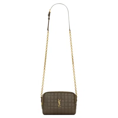 Pre-owned Saint Laurent Cassandre Matelassé Carré Mini Camera Bag 'light Musk' | Grey | Women's Size Onesize
