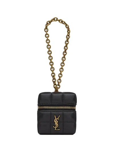 Saint Laurent Cassandre Matelassé Carré Mini Cube In Black