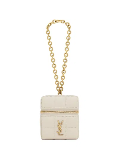 Saint Laurent Cassandre Matelassé Carré Mini Cube In Blanc Vintage