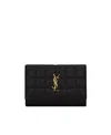 Saint Laurent Cassandre Matelassé Carré Small Envelope Wallet In Quilted Leather