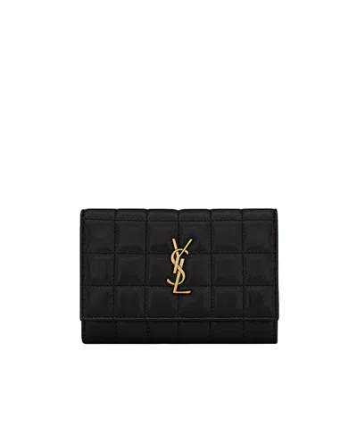 Saint Laurent Cassandre Matelassé Carré Small Envelope Wallet In Quilted Leather