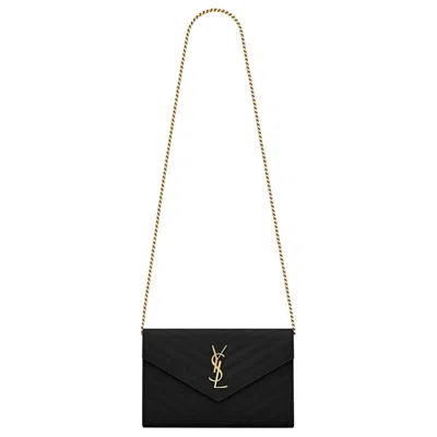 Pre-owned Saint Laurent Cassandre Matelassé Chain Wallet 'black' | Women's Size Onesize