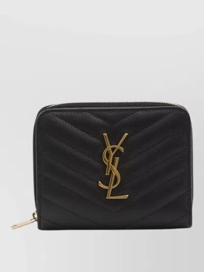 Saint Laurent Cassandre Matelasse Compact Leather Wallet