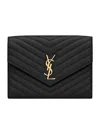 Saint Laurent Cassandre Matelassé Envelope Pouch In Black