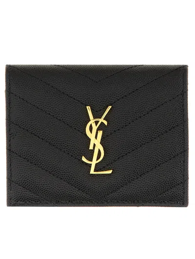 Saint Laurent Cassandre Matelassé Wallet In Black