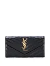 Saint Laurent Cassandre Matelassé Large Flap Wallet In Grain De Poudre Leather Accessories