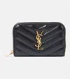 Saint Laurent Cassandre Matelassé Leather Coin Purse In Black