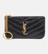 Saint Laurent Cassandre Matelassé Leather Pouch In Black