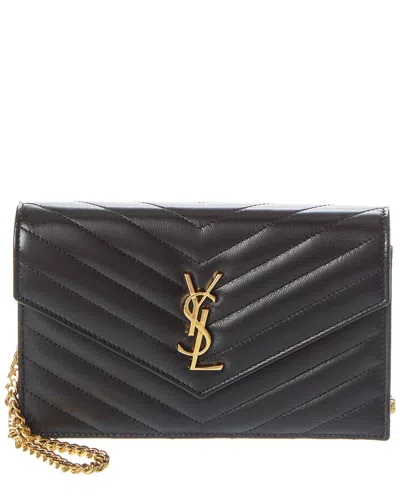 Saint Laurent Cassandre Matelasse Leather Shoulder Bag In Black