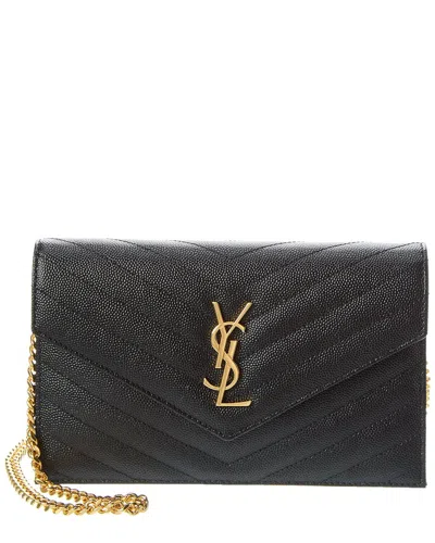 Saint Laurent Cassandre Matelasse Leather Shoulder Bag In Black