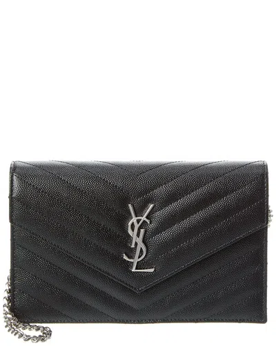 Saint Laurent Cassandre Matelasse Leather Shoulder Bag In Black