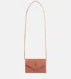 Saint Laurent Cassandre Matelassé Leather Wallet On Chain In Pink