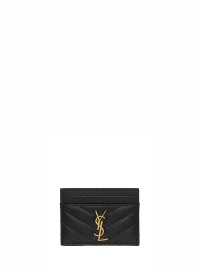 Saint Laurent "cassandre Matelassé" Mini Cardholder In Black