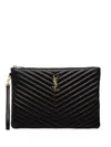Saint Laurent Cassandre Matelassé Quilted Tablet Pouch In Black