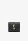 Saint Laurent Tri-fold Cassandre Wallet In Black