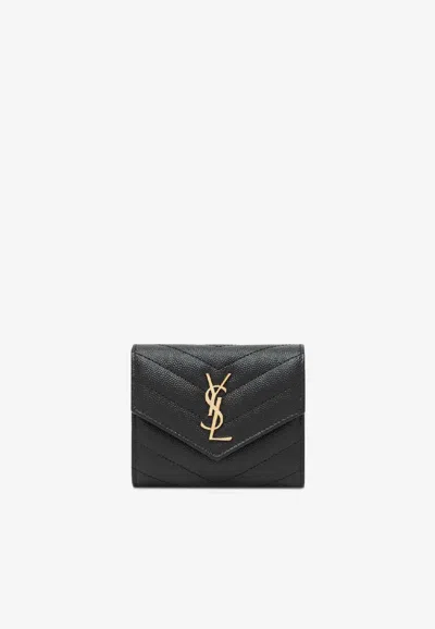 SAINT LAURENT CASSANDRE MATELASSÉ TRI FOLD WALLET