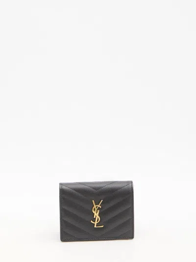 Saint Laurent Cassandre Matelassé Wallet In Black