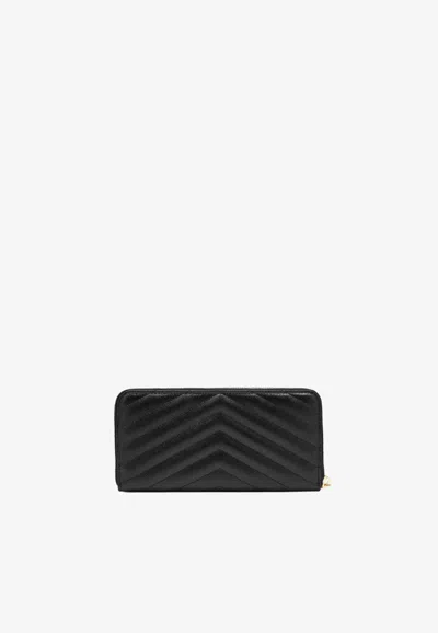 Saint Laurent Cassandre Matelassé Wallet In Black