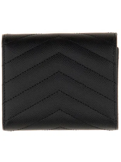 Saint Laurent Cassandre Matelassé Wallet In Black
