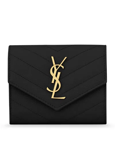 Saint Laurent Cassandre Matelasse` Wallet In Black