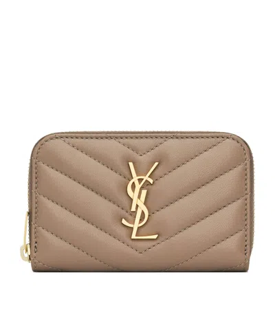 Saint Laurent Cassandre Matelassé Wallet In Grey