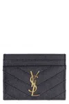 Saint Laurent Cassandre Matelassu00c9 Card Case In Grain De Poudre Leather