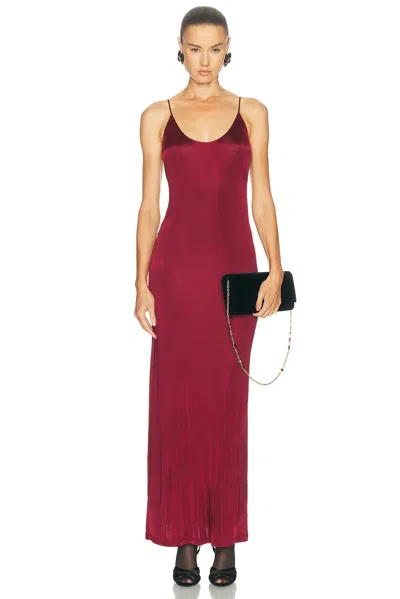 Saint Laurent Cassandre Maxi Dress In Red