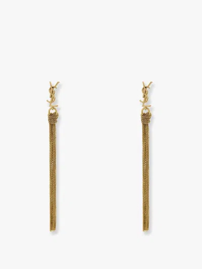 Saint Laurent Cassandre Metal Earrings In Gold