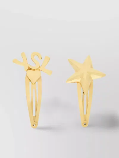 SAINT LAURENT CASSANDRE METAL HAIR CLIP SET