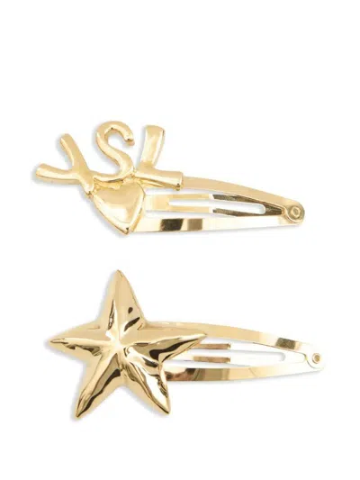 Saint Laurent Cassandre Metal Hair Clips Accessories