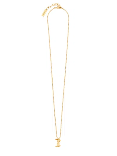 Saint Laurent Cassandre Metal Necklace In Gold