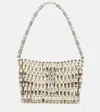Saint Laurent Cassandre Micro Crystal-embellished Clutch In Silver