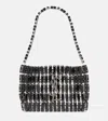 Saint Laurent Cassandre Micro Embellished Shoulder Bag In Silver