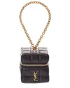 Saint Laurent Cassandre Mini Leather Coin Purse In Black