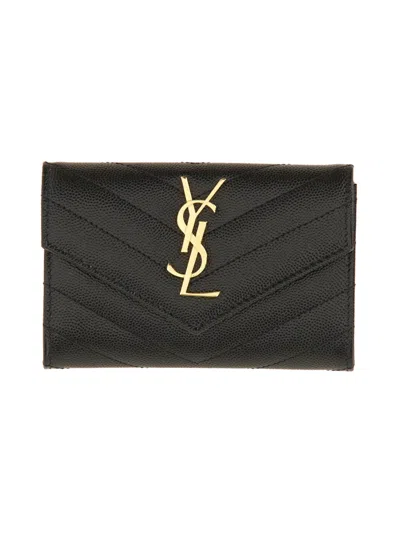 SAINT LAURENT SAINT LAURENT CASSANDRE MINI LEATHER ENVELOPE WALLET (9.5CM X 13.5CM X 3CM)