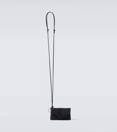 Saint Laurent Cassandre Mini Leather-trimmed Crossbody Bag In Animal Print