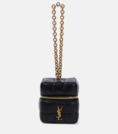Saint Laurent Cassandre Mini Matelassé Leather Bag In Black