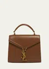 Saint Laurent Cassandre Mini Monogram Ysl Box Calf Top-handle Bag In Brown