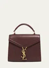 Saint Laurent Cassandre Mini Monogram Ysl Box Calf Top-handle Bag In Burgundy