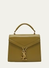 Saint Laurent Cassandre Mini Monogram Ysl Box Calf Top-handle Bag In Green